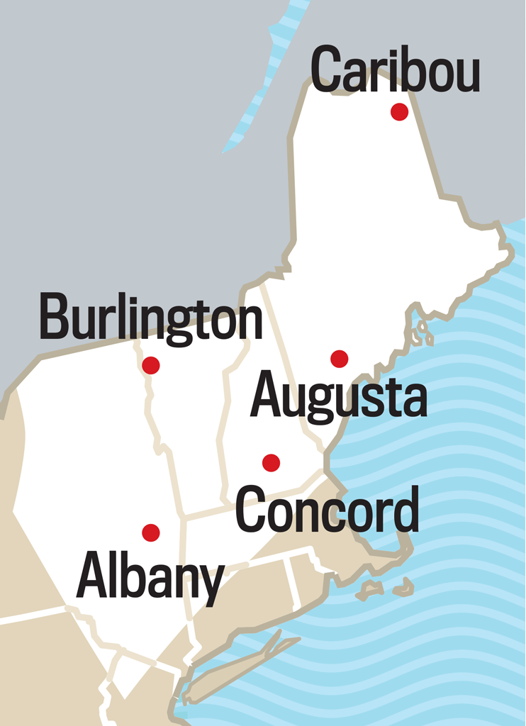 Map showing Old Farmer's Almanac long range weather region number 1