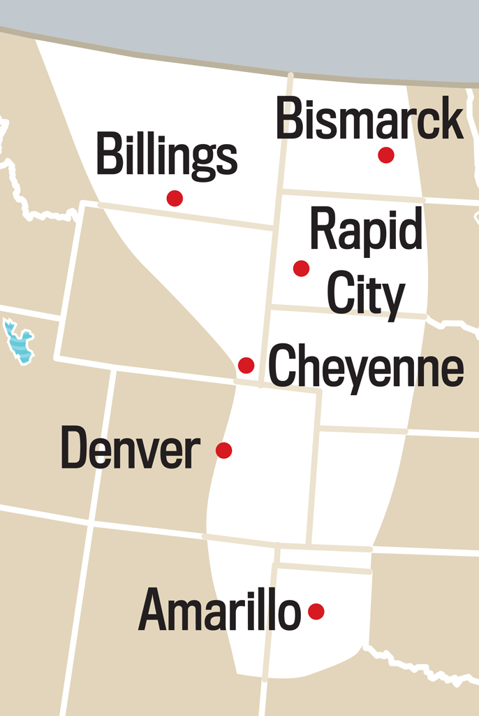 Map showing Old Farmer's Almanac long range weather region number 12