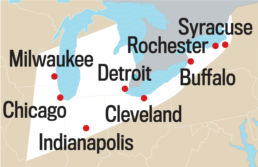 Map showing Old Farmer's Almanac long range weather region number 6