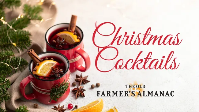 mulled wine for the holidays, christmas cocktails, the old farmers almanac