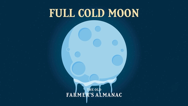 full cold moon, december full moon, the old farmers almanac