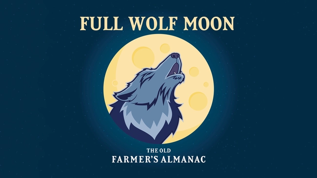 full wolf moon, january full moon, the old farmer's almanac