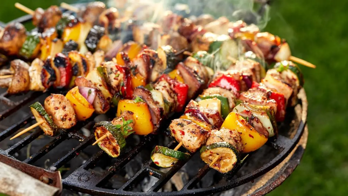 Kebabs on grill 